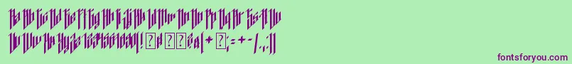 Dancing DL1 0-Schriftart – Violette Schriften auf grünem Hintergrund