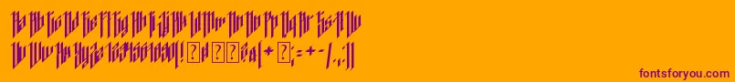 Dancing DL1 0 Font – Purple Fonts on Orange Background