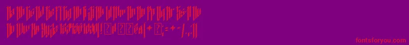 Dancing DL1 0 Font – Red Fonts on Purple Background