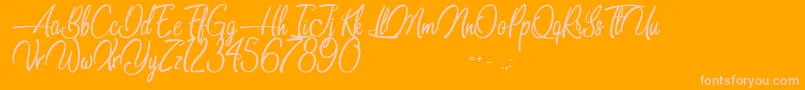 Dancing in the Beat Font – Pink Fonts on Orange Background
