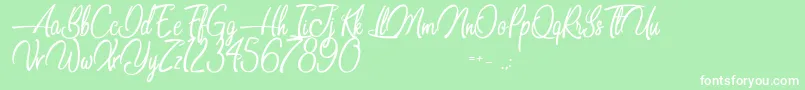 Dancing in the Beat Font – White Fonts on Green Background
