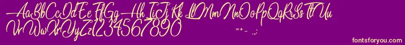 Dancing in the Beat Font – Yellow Fonts on Purple Background