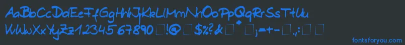 Dani-Schriftart – Blaue Schriften auf schwarzem Hintergrund