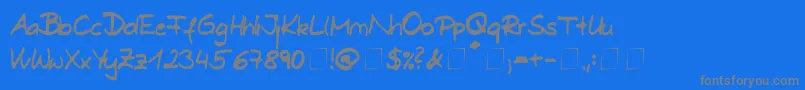 フォントDani – 青い背景に灰色の文字