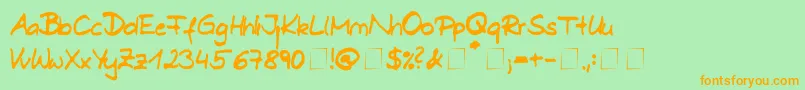 Шрифт Dani – оранжевые шрифты на зелёном фоне