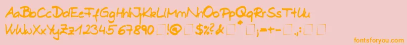 Police Dani – polices orange sur fond rose
