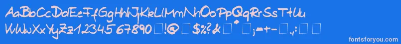 フォントDani – ピンクの文字、青い背景
