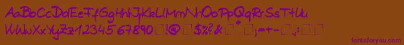 Dani-Schriftart – Violette Schriften auf braunem Hintergrund