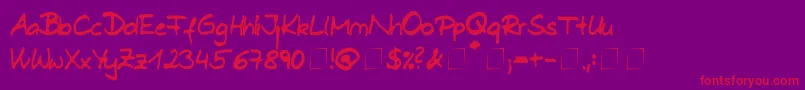 フォントDani – 紫の背景に赤い文字