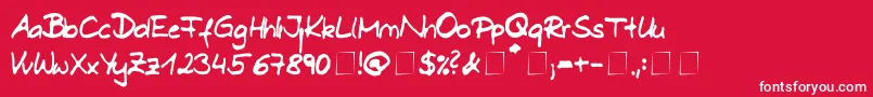 フォントDani – 赤い背景に白い文字