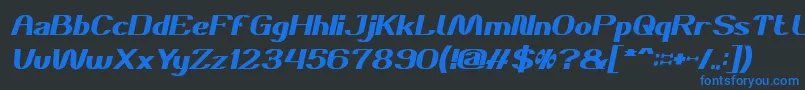 Шрифт DANIEL Bold Italic – синие шрифты на чёрном фоне