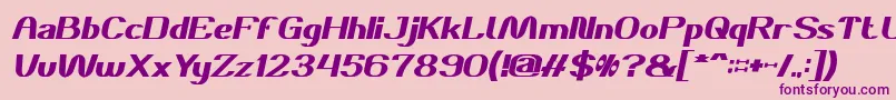 Fonte DANIEL Bold Italic – fontes roxas em um fundo rosa