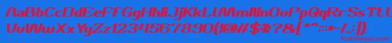 DANIEL Bold Italic Font – Red Fonts on Blue Background