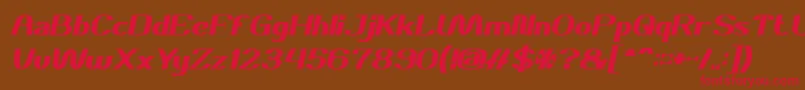 フォントDANIEL Bold Italic – 赤い文字が茶色の背景にあります。