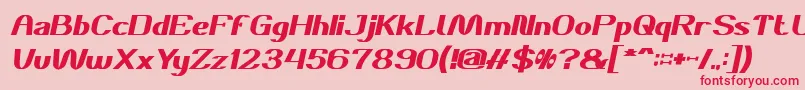 Police DANIEL Bold Italic – polices rouges sur fond rose