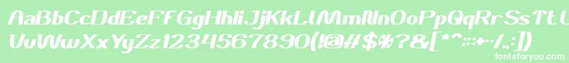 Fonte DANIEL Bold Italic – fontes brancas em um fundo verde