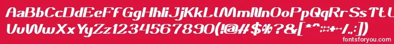 DANIEL Bold Italic Font – White Fonts on Red Background