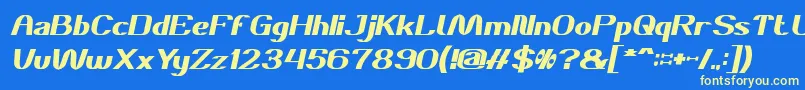 Czcionka DANIEL Bold Italic – żółte czcionki na niebieskim tle