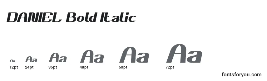 DANIEL Bold Italic Font Sizes