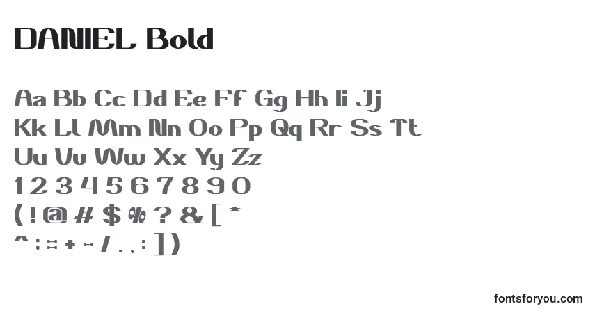 Schriftart DANIEL Bold – Alphabet, Zahlen, spezielle Symbole