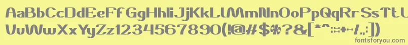 フォントDANIEL Bold – 黄色の背景に灰色の文字