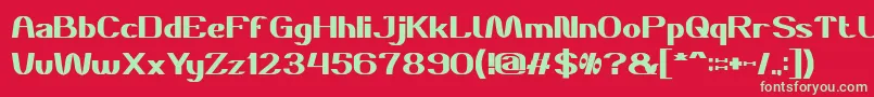 フォントDANIEL Bold – 赤い背景に緑の文字