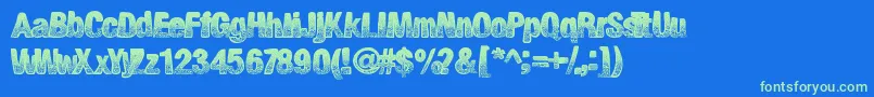 Bigprint Font – Green Fonts on Blue Background