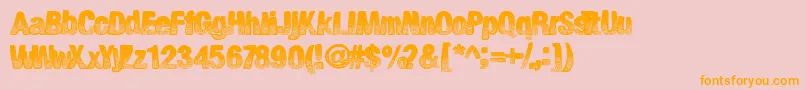 Bigprint Font – Orange Fonts on Pink Background