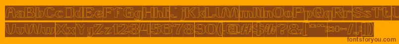 DANIEL Hollow Inverse Font – Brown Fonts on Orange Background