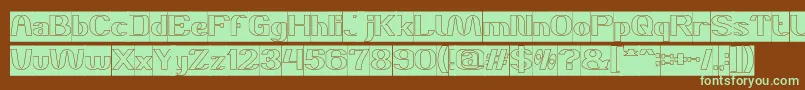 DANIEL Hollow Inverse-fontti – vihreät fontit ruskealla taustalla