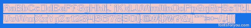 DANIEL Hollow Inverse Font – Pink Fonts on Blue Background