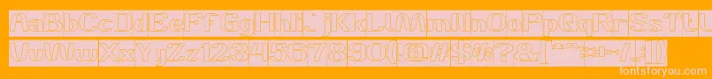 Fonte DANIEL Hollow Inverse – fontes rosa em um fundo laranja