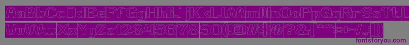 DANIEL Hollow Inverse-fontti – violetit fontit harmaalla taustalla