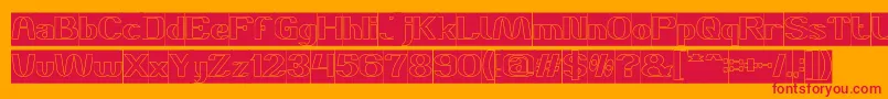 DANIEL Hollow Inverse Font – Red Fonts on Orange Background