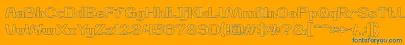 DANIEL Hollow Font – Blue Fonts on Orange Background
