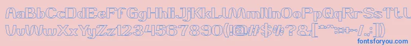 DANIEL Hollow Font – Blue Fonts on Pink Background