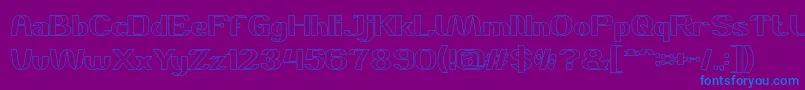 DANIEL Hollow Font – Blue Fonts on Purple Background