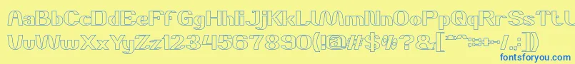 DANIEL Hollow Font – Blue Fonts on Yellow Background