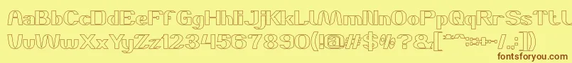 DANIEL Hollow Font – Brown Fonts on Yellow Background