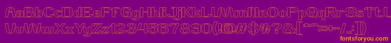 DANIEL Hollow Font – Orange Fonts on Purple Background