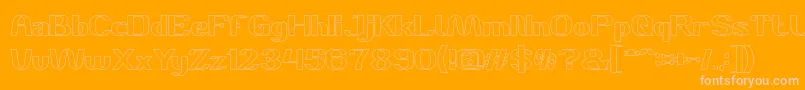 DANIEL Hollow Font – Pink Fonts on Orange Background