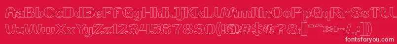 DANIEL Hollow Font – Pink Fonts on Red Background