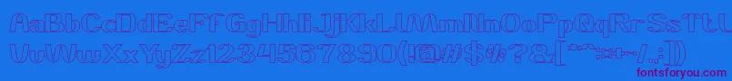 DANIEL Hollow Font – Purple Fonts on Blue Background