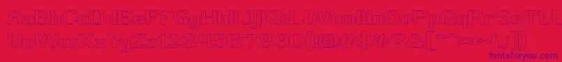 DANIEL Hollow Font – Purple Fonts on Red Background