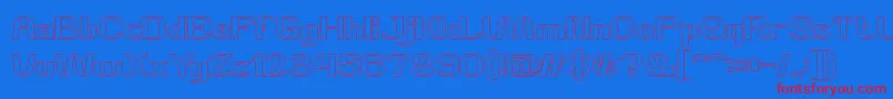 DANIEL Hollow Font – Red Fonts on Blue Background