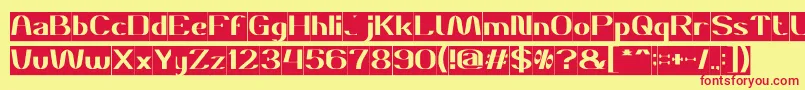 DANIEL Inverse-fontti – punaiset fontit keltaisella taustalla