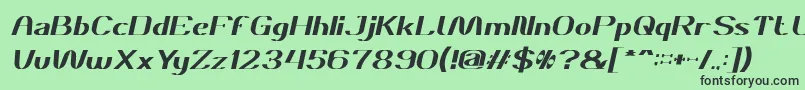 Fonte DANIEL Italic – fontes pretas em um fundo verde