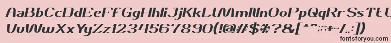 Fonte DANIEL Italic – fontes pretas em um fundo rosa