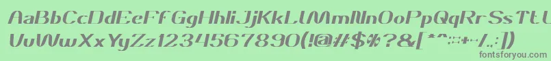 フォントDANIEL Italic – 緑の背景に灰色の文字