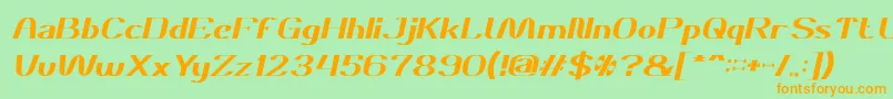 DANIEL Italic Font – Orange Fonts on Green Background